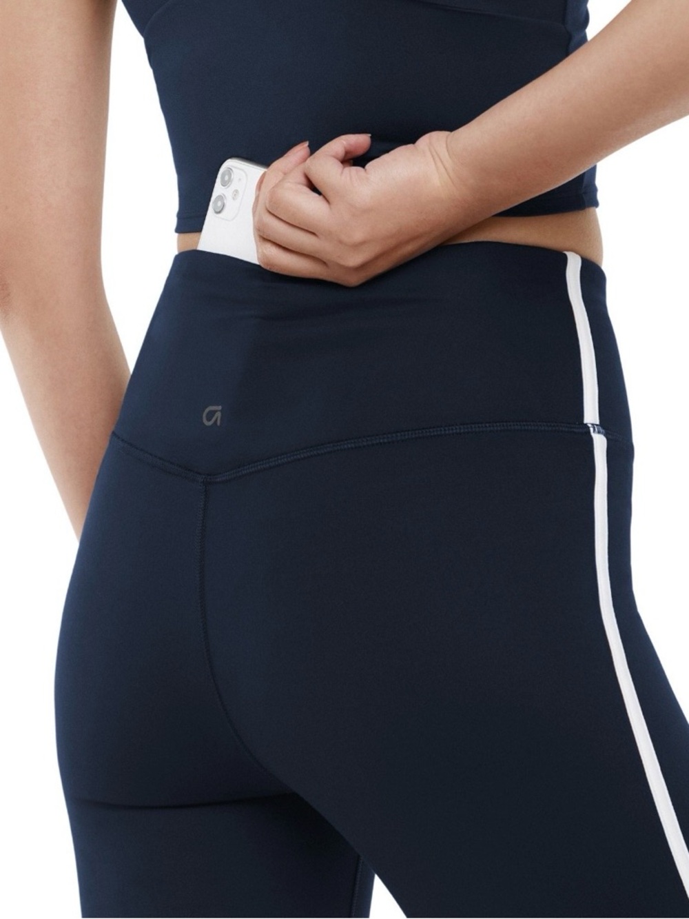 GAP Navy Flare Pants with White Side Stripe - Picture 3 of 8